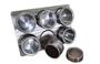 Imagem de Porta Tempero Condimento De Aço Inox Com Imã Kit 6 Pcs - TEEM