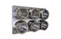 Imagem de Porta Tempero Condimento De Aço Inox Com Imã Kit 6 Pcs - TEEM