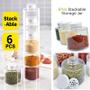 Imagem de Porta Tempero Condimento Kit 6 Potes Empilháveis de Acrílico Spice Jar Tower