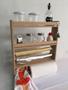 Imagem de Porta tempero duplo cozinha organizador condimentos parede prateleira madeira
