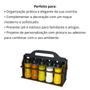 Imagem de Porta Tempero MDF C/ 10 Potes Plástico 130ml Tampa Dosadora