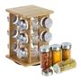 Imagem de Porta temperos bambu 12 potes - livon