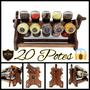 Imagem de Porta temperos com 20 recipientes de condimentos e colher