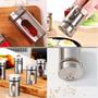 Imagem de Porta Temperos Condimentos Cozinha Inox Visor Suporte 6 Peças