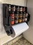 Imagem de Porta Temperos/Condimentos MDF kit 10 potes c/ Tampa Dosadora + Suporte para papel toalha + Adesivos *TL