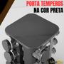 Imagem de Porta Temperos Giratório Com 6/9/12 Potes De Vidro Tampa Dosadora Preto Resistente Envio Imediato