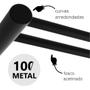 Imagem de Porta Toalha Duplo Barra Redonda 50cm Modelo Orion Preto Fosco Grego Metal