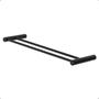 Imagem de Porta Toalha Duplo Barra Redonda 50cm Modelo Orion Preto Fosco Grego Metal