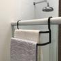 Imagem de Porta Toalhas Duplo Toalheiro Para Box Preto Fosco 60cm UN