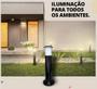 Imagem de Poste Balizador Luminária Sítio Jardim 50cm Marrom Kit 6