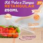 Imagem de Pote 250ml Retangular Transparente com tampa Cristalcopo  com 25 unidades