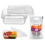 Imagem de Pote 500Ml Descartável Retangular C/50 Marmita Freezer Micro