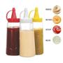 Imagem de Pote bisnaga cozinha mesa confeitaria salgado molho condimento pimenta mel tampa bico colorida 200ml