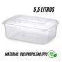 Imagem de Pote Caixa Container Retangular Transparente com Tampa 5,5 Litros 32 x 23 x 12 cm