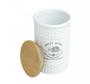 Imagem de Pote ceramica sweet home branco com tampa  de bambu wolff 1l