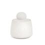 Imagem de Pote com Tampa Decorativo de Cerâmica Branco Detalhes Marrom 15,5x11cm Mart