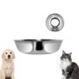 Imagem de Pote Comedouro Pet Cao e Gato Tigela Redonda Inox 23,5 x 8 cm
