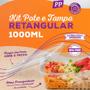 Imagem de Pote de 1.000ml Retangular Transparente com tampa Cristalcopo com 25 unidades