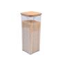 Imagem de Pote de acrílico 2L com tampa de bambu transparente quadrado - Oikos