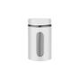 Imagem de Pote De Inox/Vidro Com Visor Branco 900 Ml