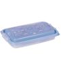Imagem de Pote de plástico decorado com Travas retangular 280ml azul Plasutil ref.5797