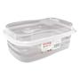 Imagem de pote de plastico retangular com tampa 1,4l kit 5 pçs - UNINJET