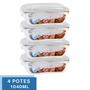 Imagem de Pote de Vidro 1040ML Vai ao Forno, Microondas Com Tampa 4Un