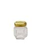 Imagem de Pote De Vidro 40 Ml Sextavado Com Tampa Ouro - Kit Com 25 Un