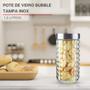 Imagem de Pote De Vidro Bubble Com Tampa Inox 1,5L Cozinha Moderna Euro Home