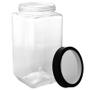 Imagem de Pote de vidro com tampa de metal preta e visor Gran Gastro Lyor 2,2 litros