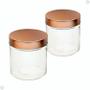 Imagem de Pote De Vidro Com Tampa Inox Rose Gold 700ML 0175/2 - Yoss