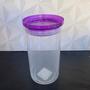 Imagem de Pote de vidro com tampa lilás / roxa empilhável para mantimentos e alimentos de cozinha