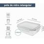 Imagem de Pote de Vidro com Tampa Transparente Retangular Raso -  1,04L