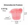 Imagem de Pote Dosador de Leite Em Pó 300Ml Com 3 Divisória Rosa 7761 - Buba
