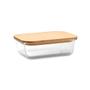 Imagem de Pote Em Vidro Borossilicato 420ml Design Decorativo Elegante Com Tampa De Bambu