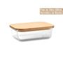 Imagem de Pote Em Vidro Borossilicato 420ml Design Decorativo Elegante Com Tampa De Bambu