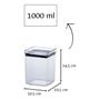 Imagem de Pote Hermético Acrílico Lumini Quadrado Empilháveis 1.000 ML