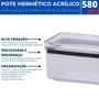 Imagem de Pote Hermético Acrílico Retangular Lumini Empilhável 580ml 