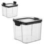 Imagem de Pote Hermetico Conserva Armazenamento 700ml Veda Tampa Acrilico Transparente Cozinha Armario Multiuso Alimento Tempero Mantimento Organizador Resisten