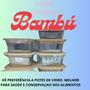 Imagem de Pote Hermético em Vidro com Tampa de Bambú Sustentável 320ML-KIT 03UNIDADES
