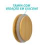 Imagem de Pote Hermético Mantimento Armazenamento De Vidro Com Tampa de Bambu 450ml