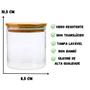 Imagem de Pote Hermético Mantimentos Vidro Tampa De Bambu 10X8 600 ML