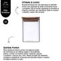 Imagem de Pote Hermético Multiuso de Vidro e Com Tampa de Bambu Alimentos Especiarias Temperos Objetos Utensilio 500ml PF08 C2