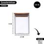 Imagem de Pote Hermético Multiuso de Vidro e Com Tampa de Bambu Alimentos Especiarias Temperos Objetos Utensilio 500ml PF08 C2