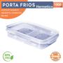 Imagem de Pote Hermético Porta Frios Com Travas Escorredor 1 Litro Para Frios Frutas Vegetais Alimentos Divisória