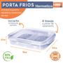 Imagem de Pote Hermético Porta Frios Com Travas Escorredor 1 Litro Para Frios Frutas Vegetais Alimentos Divisória