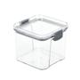 Imagem de Pote Hermético Quadrado Transparente com Trava 700ml Cinza