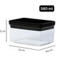 Imagem de Pote Hermético Retangular Lumini Black 580ml Paramount