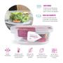 Imagem de Pote Hermético Vidro Redondo Grande Salada Fit 950ml
