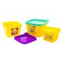 Imagem de Pote Infantil Kit com 3 Marmitas para lanche Escolar Plasútil